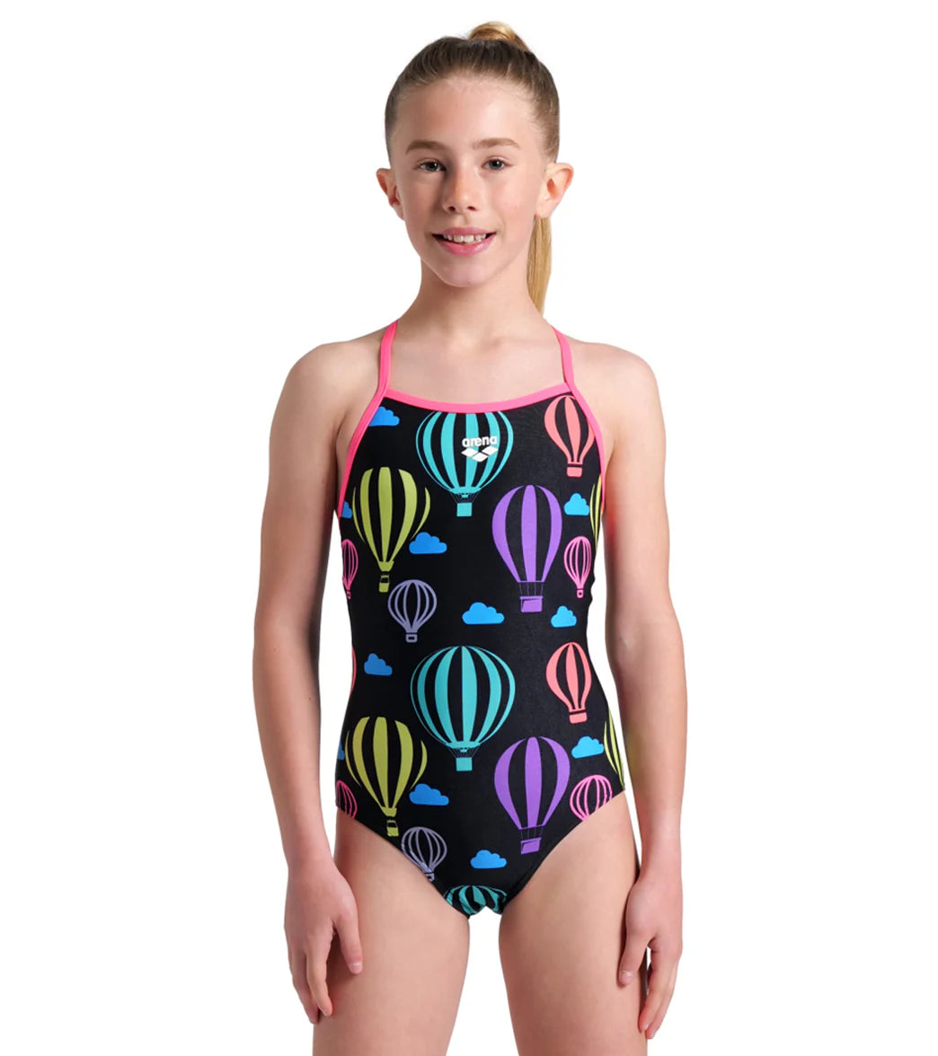 Arena Girls' Balloon Print Light Drop Back One Piece Swimsuit (Little Kid, Big Kid)