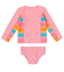 Speedo Girls' Long SleeveTwo Piece Rashguard Set (Baby, Toddler)