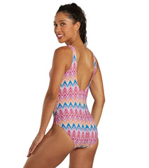 Sunmarin Women's Burst Twist Front One Piece Swimsuit