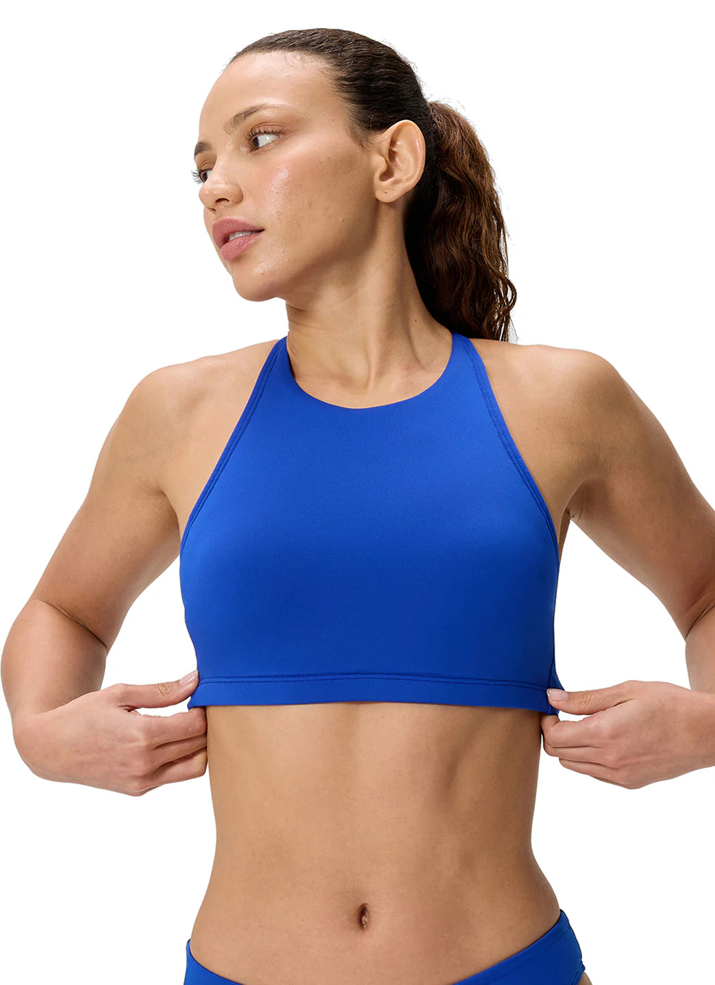 Speedo Women's Solid High Neck Bikini Top