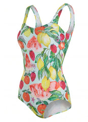 Sporti Riviera Picnic Moderate Printed Sweetheart One Piece Swimsuit