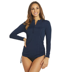 Dolfin Aquashape Women's Ruched Side Long Sleeve Rash Guard