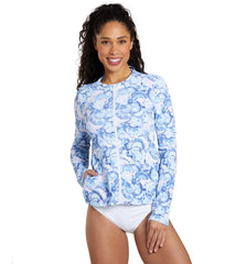 Tommy Bahama Women's Island Cays Abalone Full Zip Long Sleeve Rash Guard