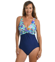 Maxine Women's Hydrangea Hills Wrap Front Mio One Piece Swimsuit