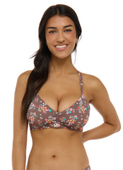 Body Glove Women's Belle Drew Tie Back Bikini Top (D-F Cup)