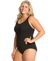 Women's Krinkle By Penbrooke Plus Size Chlorine Resistant Cross Back One Piece Swimsuit