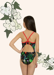 Sporti HydroLast Strawberry Fields Thin Strap One Piece Swimsuit Youth (22-28)