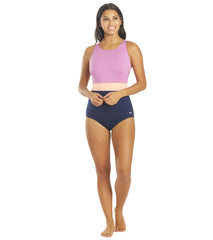 TYR Women's Solid Splice Belted Controlfit Chlorine Resistant One Piece Swimsuit
