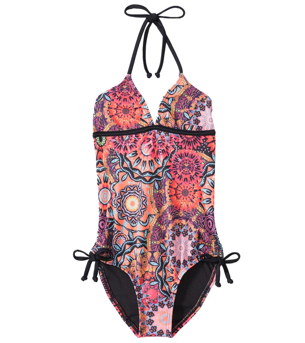 Hurley Turkish Floral Halter One Piece Swimsuit