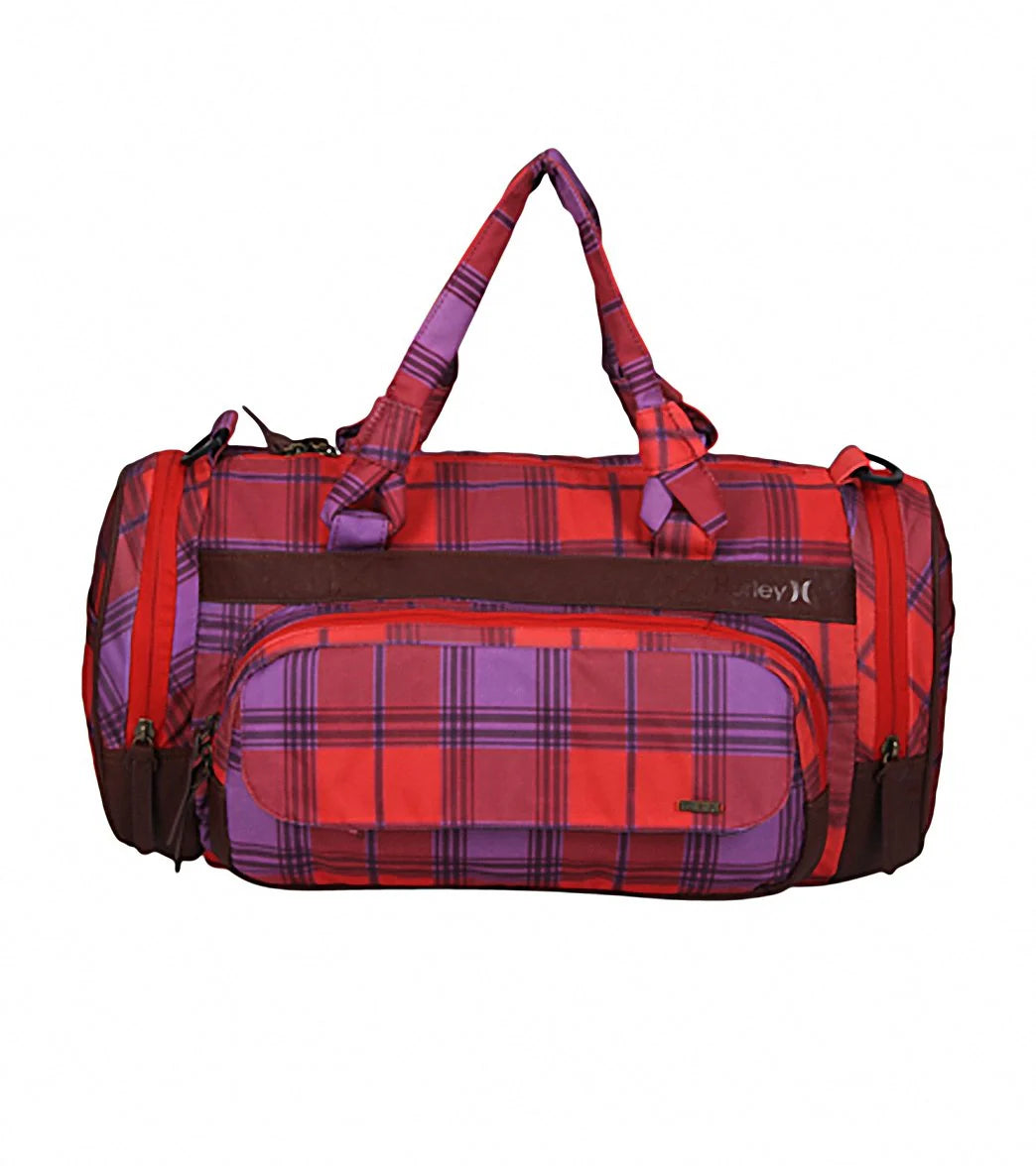 Hurley Women's Red Plaid Sync Duffel