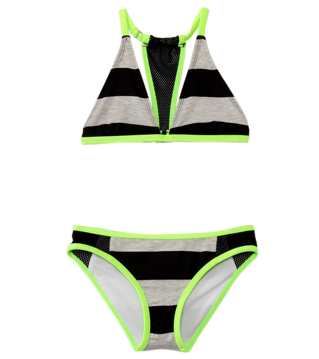 Hurley Girls' Prism Bandeau Top Tunnel Bottom Bikini Set (7yrs-14yrs)