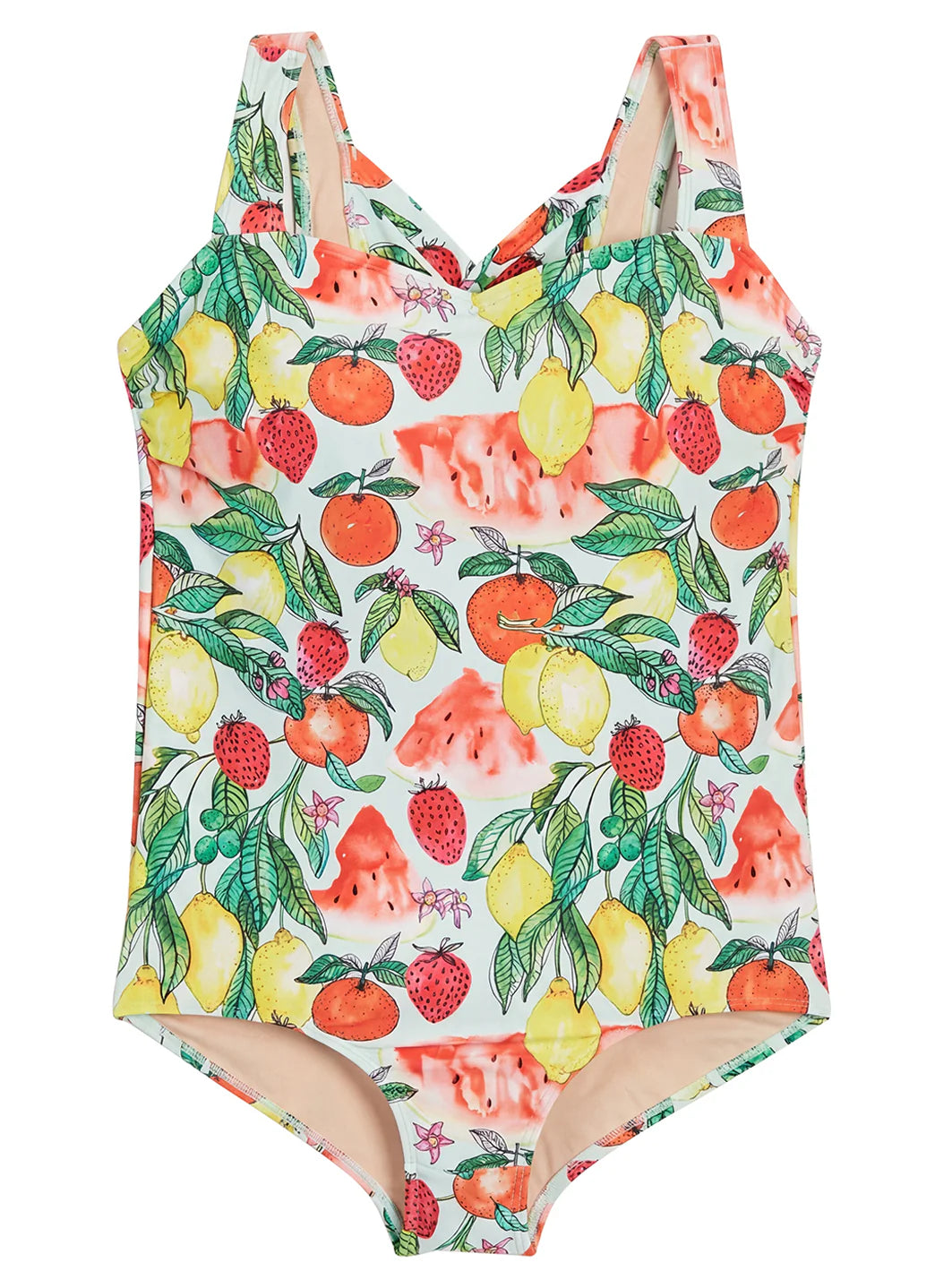Sporti Plus Size Riviera Picnic Moderate Printed Sweetheart One Piece Swimsuit
