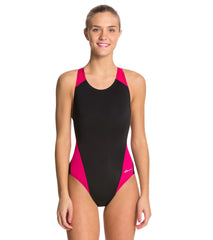 Dolfin Color Block Performance Back One Piece Swimsuit