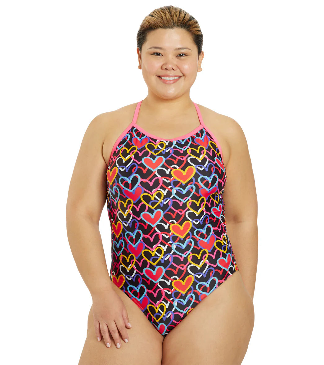 Sporti Limited Edition Be Mine Thin Strap One Piece Swimsuit (22-44)