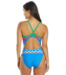 Sporti Limited Edition Ugly Sweater Swimming Santa Thin Strap One Piece Swimsuit