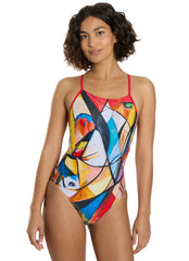 Sporti Abstract Composition Micro Back One Piece Swimsuit (26-40)