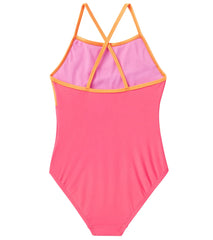 Speedo Girls' Shimmer Color Block One Piece Swimsuit (Big Kid)