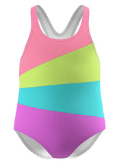 Speedo Girls' Radiating Splice One Piece Swimsuit (Baby, Toddler, Little Kid)