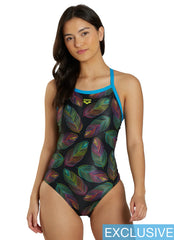 Arena Women's Falling Leaves Light Drop Back One Piece Swimsuit