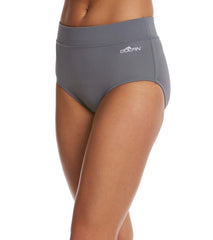 Dolfin Solid High Waisted Conservative Cut Brief Swimsuit