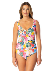 Jantzen Women's Sunset Dream Surplice One Piece Swimsuit