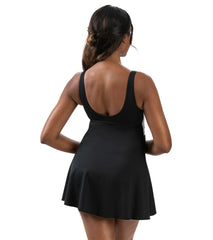Dolfin Aquashape Women's Solid V-Neck Wrap Front Swim Dress