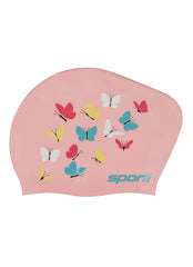 Sporti Spring Flutter Long Hair Bun Silicone Swim Cap