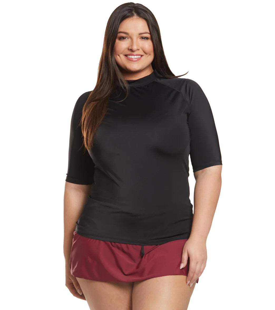Sporti Plus Size Women's S/S UPF 50 + Swim Shirt