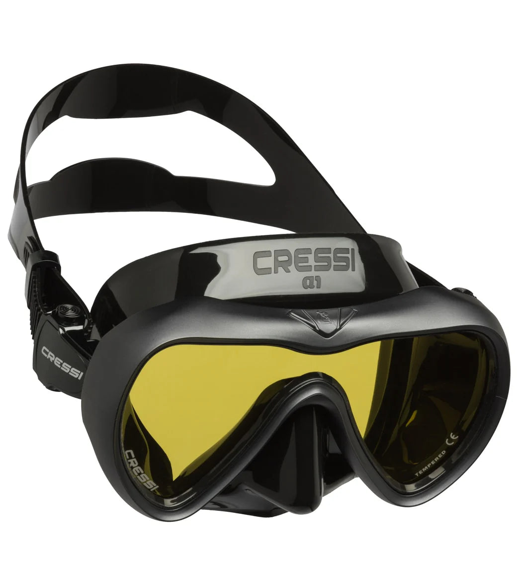 Cressi A1 Yellow Anti-Fog Lens Scuba Mask