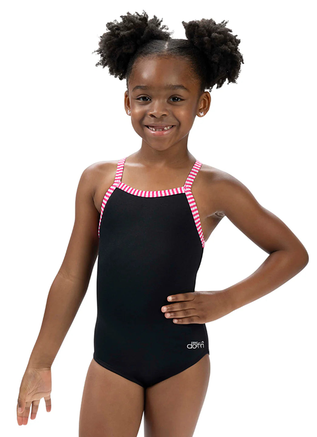 Dolfin Girls' Solid One Piece Swimsuit (Toddler, Little Kid)