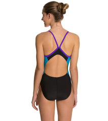 Dolfin Women's Team Color Block V-2 Back One Piece Swimsuit