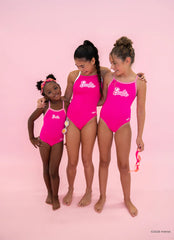 Dolfin Little Dolfin X Barbie Girls' Solid One Piece Swimsuit (Toddler, Little Kid)