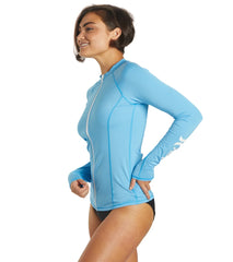 Hurley Women's OAO Solid Long Sleeve Zip Front Rashguard
