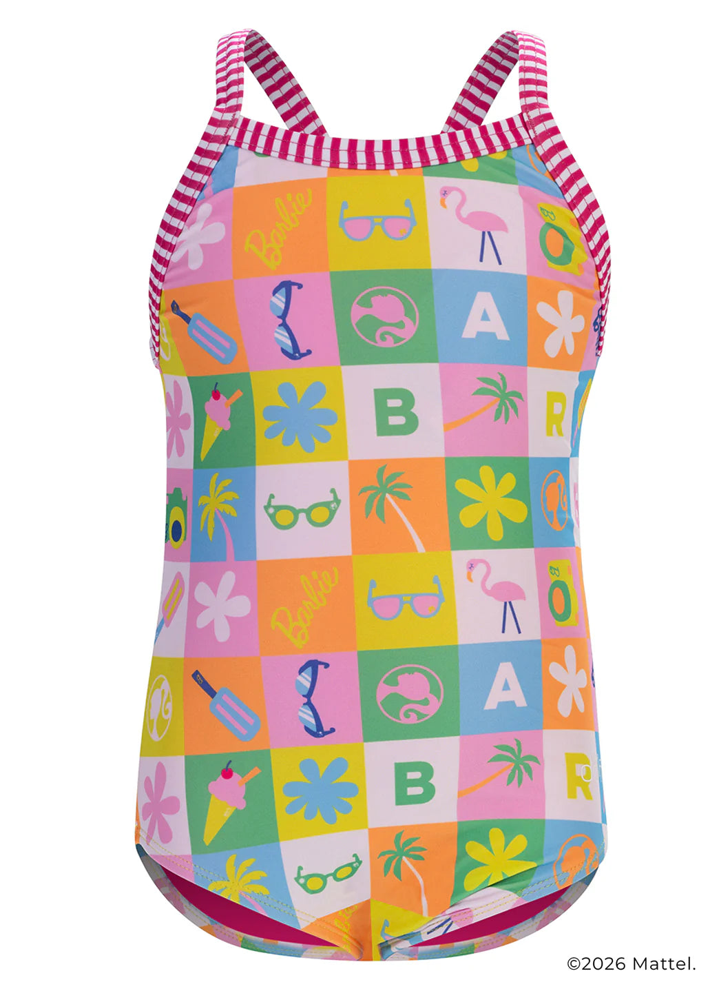 Dolfin Little Dolfin X Barbie Girls' Good Times One Piece Swimsuit (Toddler, Little Kid)