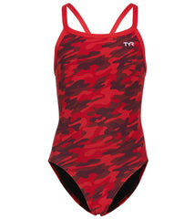 TYR Girls' Camo Diamondfit One Piece Swimsuit
