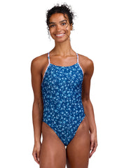 JOLYN Women's Perry Bloomheart Contrast One Piece Swimsuit