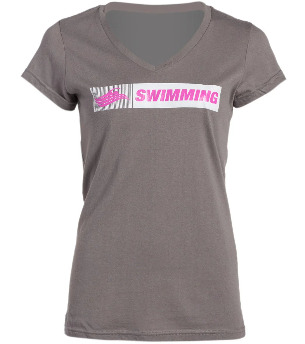 USMS Women's 'Swimming' V-Neck T-Shirt