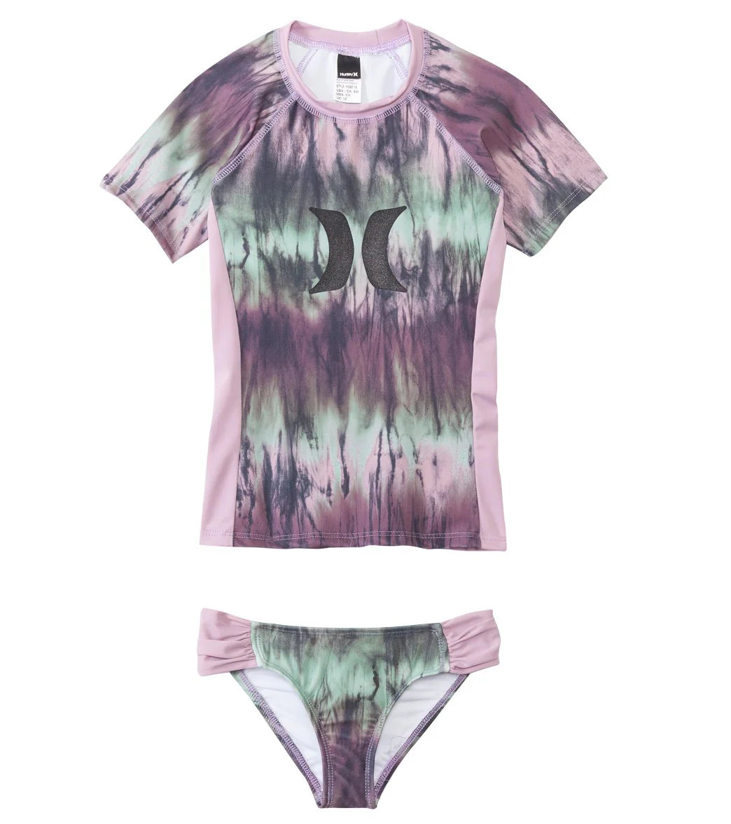 Hurley Girls' To Dye For S/S Rashguard Two Piece Set (7yrs-14yrs)