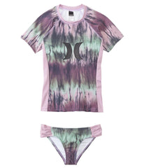 Hurley Girls' To Dye For S/S Rashguard Two Piece Set (7yrs-14yrs)