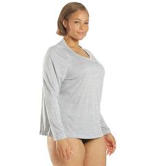 Sporti Women's Plus Size L/S Hybrid UPF 50+ Sun Shirt