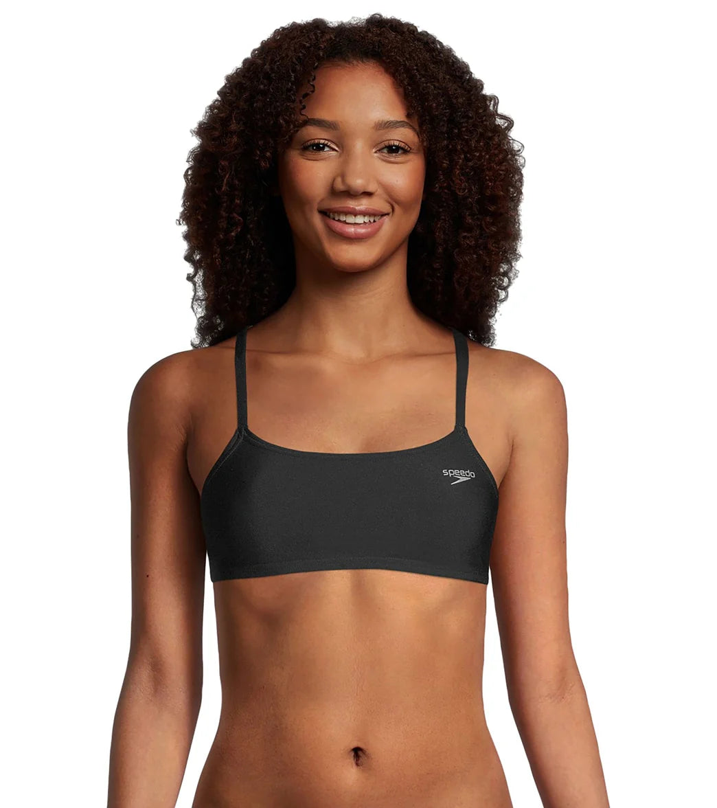 Speedo Women's Solid Strappy Bikini Top