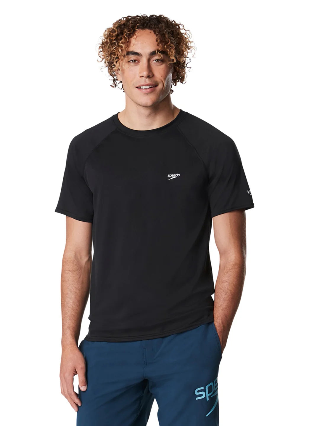 Speedo Active Men's Solid Easy Short Sleeve Swim Shirt