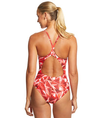 Arena Women's Shattered Glass MaxLife Sporty Thin Strap Racer Back One Piece Swimsuit