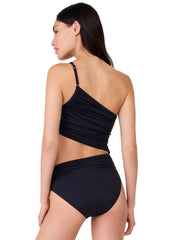 Kate Spade Women's Rosette Solids One Shoulder One Piece Swimsuit