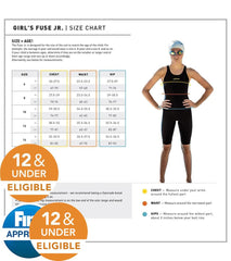 FINIS Girls' Fuse Jr. Open Back Kneeskin Tech Suit Swimsuit