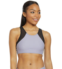 Sporti Active High Neck Color Block Crop Bikini Top