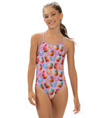 Dolfin Girls' Bon Appetit Printed One Piece Swimsuit (Big Kid)