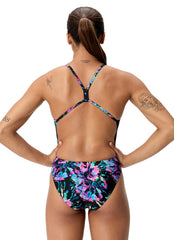 Speedo Women's Printed 2.0 V-Back One Piece Swimsuit