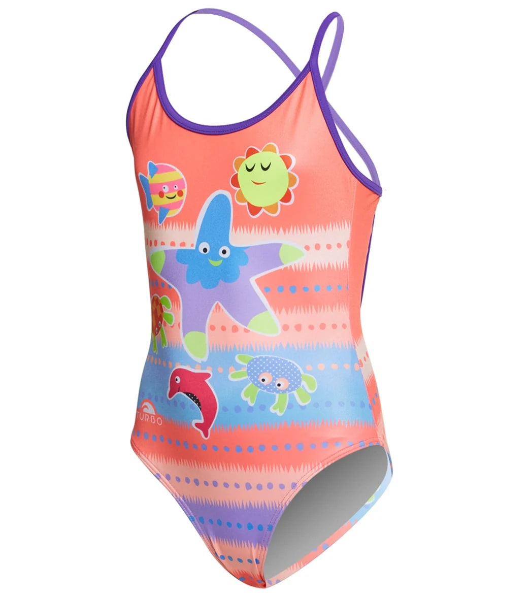 Turbo Girls' Underwater Sea Friends Swimsuit