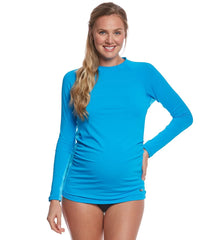 EQ Swimwear Turquoise Hawaii Maternity Rashguard